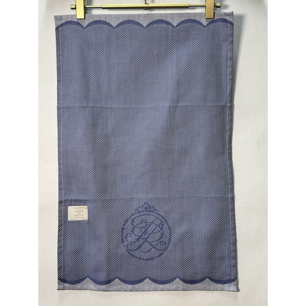 Le Jacquard Francais GUEST HAND TOWEL  Classic Pattern BLUE 15"x23" NEW Cotton